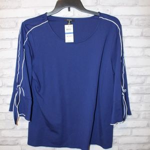 Alfani "Royal Blooms" Blouse with Bell Sleeves